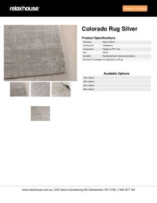 Tear Sheet: Colorado Rug Silver