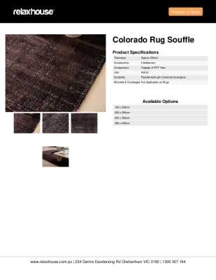 Tear Sheet: Colorado Rug Souffle