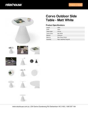 Tear Sheet: Corvo Outdoor Side Table - Matt White