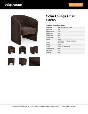 Tear Sheet: Cove Lounge Chair Cacao
