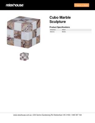 Tear Sheet: Cubo Marble Sculpture