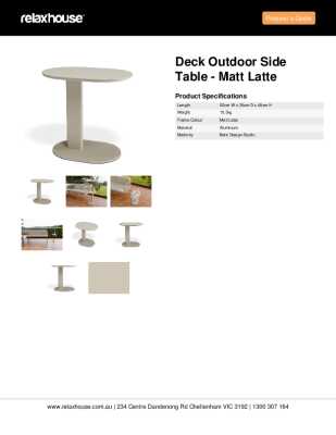 Tear Sheet: Deck Outdoor Side Table - Matt Latte