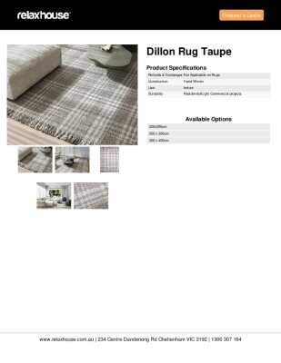 Tear Sheet: Dillon Rug Taupe