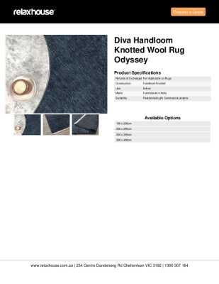 Tear Sheet: Diva Handloom Knotted Wool Rug Odyssey