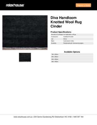 Tear Sheet: Diva Handloom Knotted Wool Rug Cinder