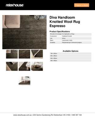 Tear Sheet: Diva Handloom Knotted Wool Rug Espresso