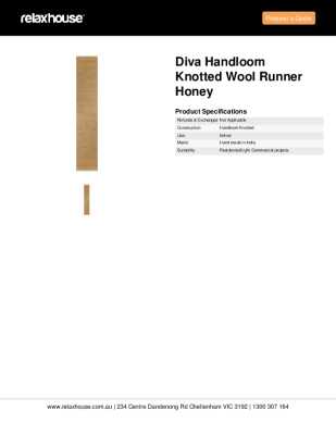Tear Sheet: Diva Handloom Knotted Wool Runner Honey