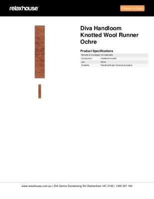 Tear Sheet: Diva Handloom Knotted Wool Runner Ochre