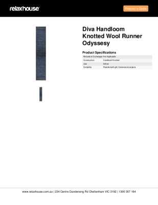 Tear Sheet: Diva Handloom Knotted Wool Runner Odyssesy