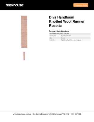 Tear Sheet: Diva Handloom Knotted Wool Runner Rosetta