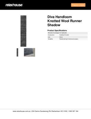 Tear Sheet: Diva Handloom Knotted Wool Runner Shadow