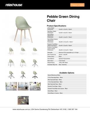 Tear Sheet: Pebble Green Dining Chair 