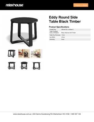 Tear Sheet: Eddy Round Side Table Black Timber 