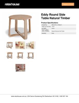 Tear Sheet: Eddy Round Side Table Natural Timber 