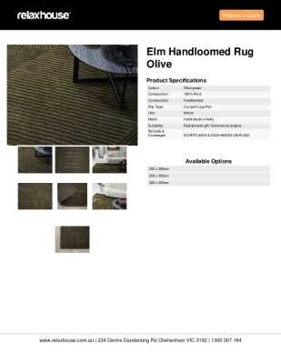 Tear Sheet: Elm Handloomed Rug Olive