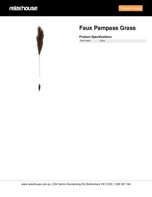 Tear Sheet: Faux Pampass Grass