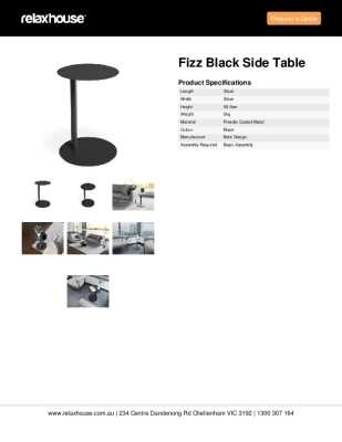 Tear Sheet: Fizz Black Side Table