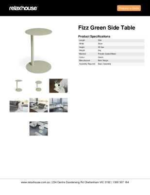 Tear Sheet: Fizz Green Side Table