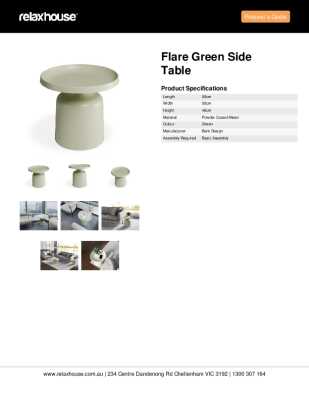 Tear Sheet: Flare Green Side Table