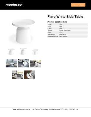 Tear Sheet: Flare White Side Table