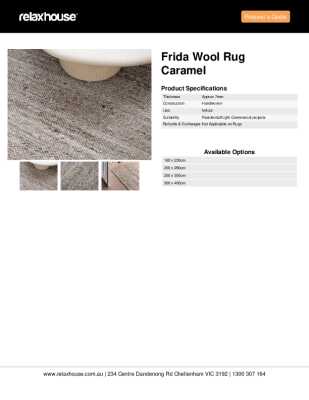 Tear Sheet: Frida Wool Rug Caramel