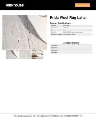 Tear Sheet: Frida Wool Rug Latte