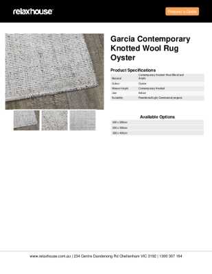Tear Sheet: Garcia Contemporary Knotted Wool Rug Oyster