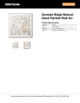 Tear Sheet: Gonzalo Beige Natural Hand Painted Wall Art