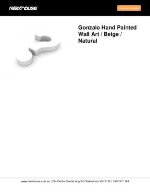 Tear Sheet: Gonzalo Hand Painted Wall Art / Beige / Natural