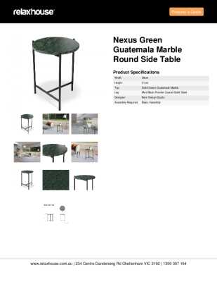 Tear Sheet: Nexus Green Guatemala Marble Round Side Table