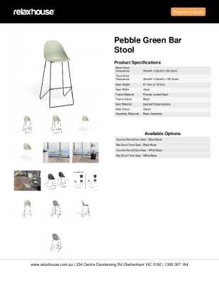 Tear Sheet: Pebble Green Bar Stool 