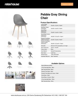 Tear Sheet: Pebble Grey Dining Chair 