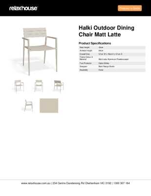 Tear Sheet: Halki Outdoor Dining Chair Matt Latte
