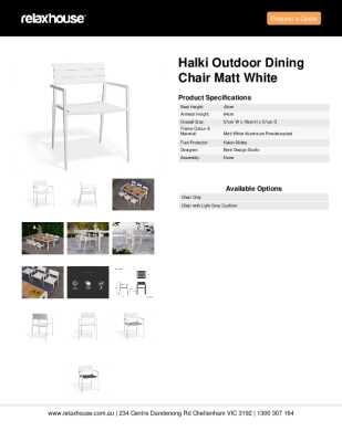 Tear Sheet: Halki Outdoor Dining Chair Matt White