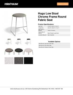 Tear Sheet: Hugo Low Stool Chrome Frame Round Fabric Seat