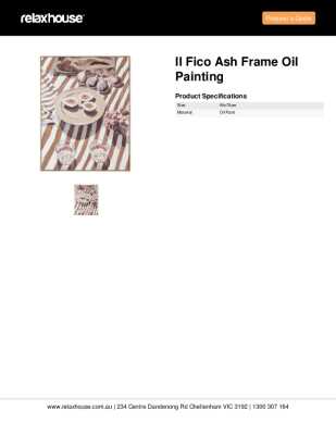 Tear Sheet: Il Fico Ash Frame Oil Painting