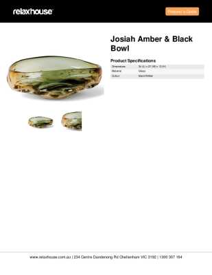 Tear Sheet: Josiah Amber & Black Bowl