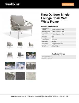 Tear Sheet: Kara Outdoor Single Lounge Chair Matt White Frame