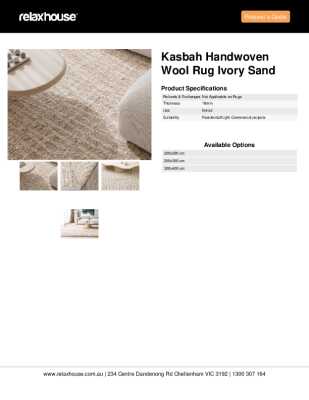 Tear Sheet: Kasbah Handwoven Wool Rug Ivory Sand