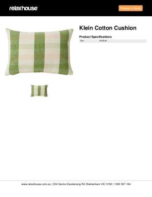 Tear Sheet: Klein Cotton Cushion
