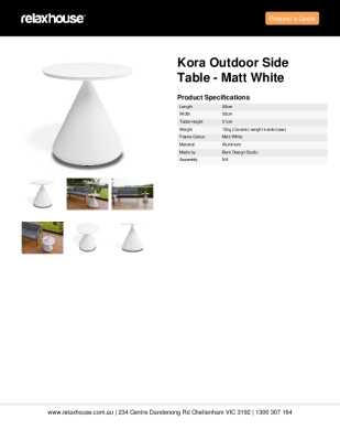 Tear Sheet: Kora Outdoor Side Table - Matt White