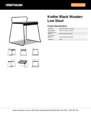 Tear Sheet: Krafter Black Wooden Low Stool 