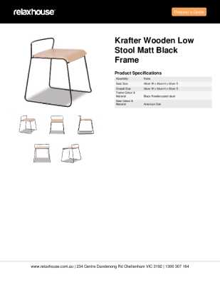 Tear Sheet: Krafter Wooden Low Stool Matt Black Frame 