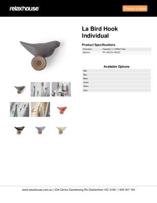 Tear Sheet: La Bird Hook Individual