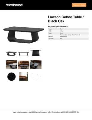Tear Sheet: Lawson Coffee Table / Black Oak