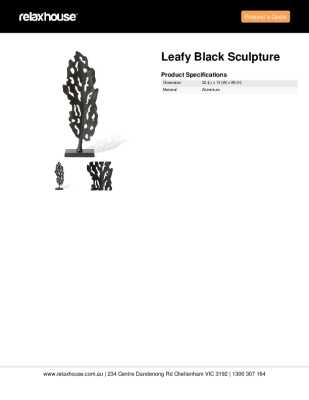 Tear Sheet: Leafy Black Sculpture