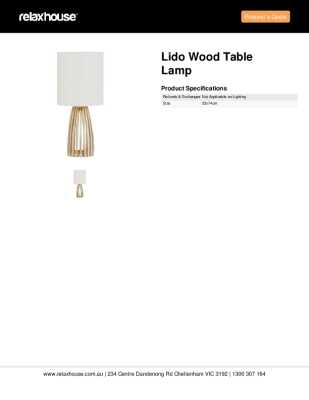 Tear Sheet: Lido Wood Table Lamp
