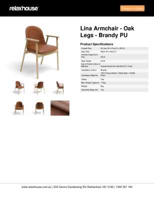 Tear Sheet: Lina Armchair - Oak Legs - Brandy PU
