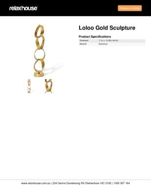 Tear Sheet: Loloo Gold Sculpture