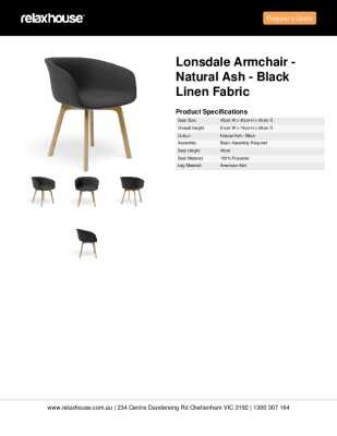Tear Sheet: Lonsdale Armchair - Natural Ash - Black Linen Fabric
